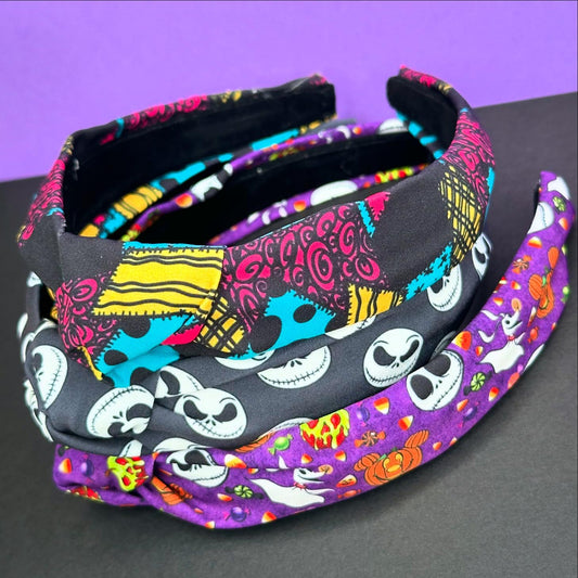 Jack & Sally Top Knot Headband