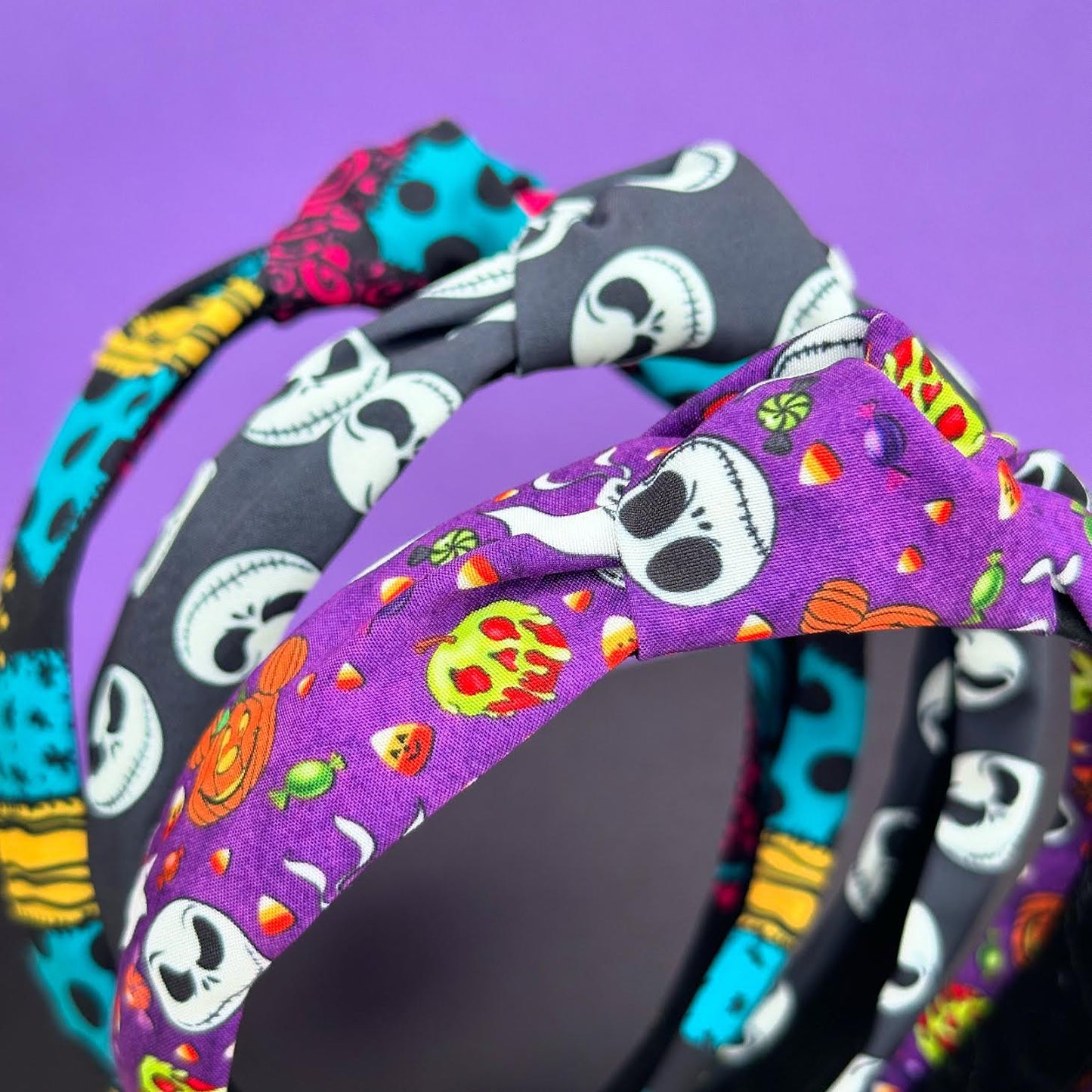 Jack & Sally Top Knot Headband