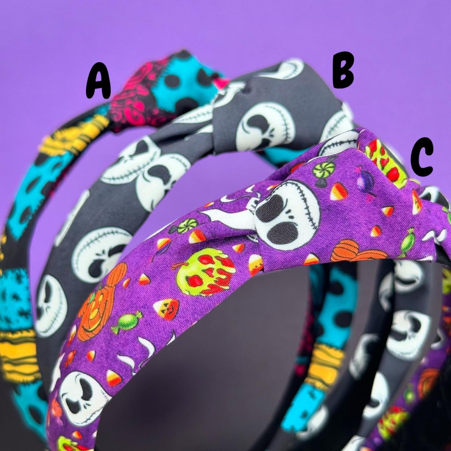 Jack & Sally Top Knot Headband