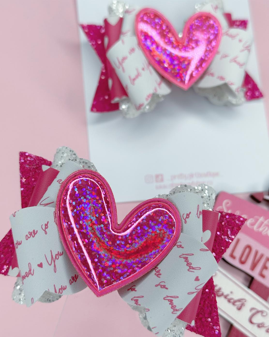 Holographic Heart Bow